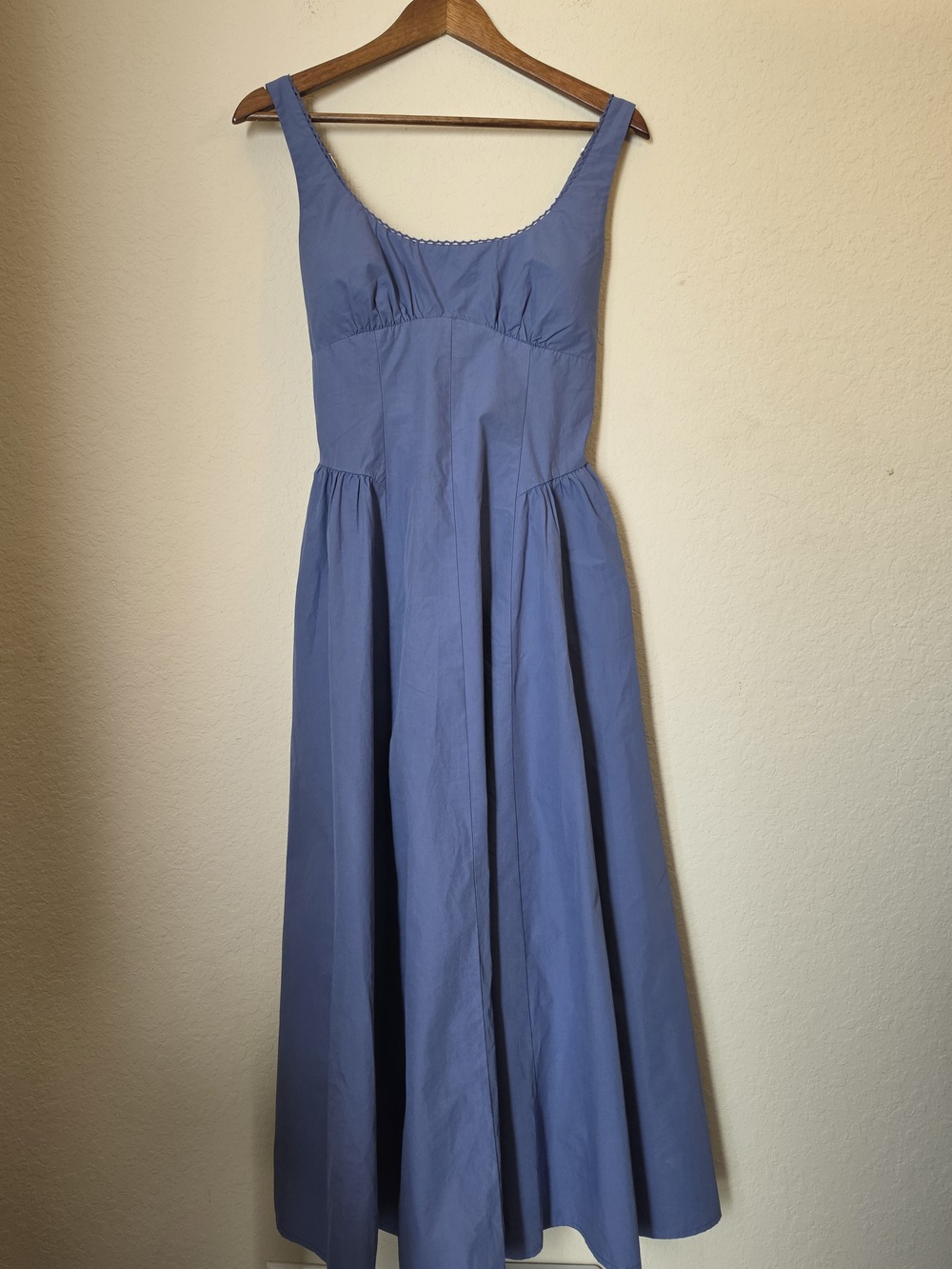 Abercrombie & Fitch Dress Womens Small Blue Maxi Sundress Strappy Crochet Cotton